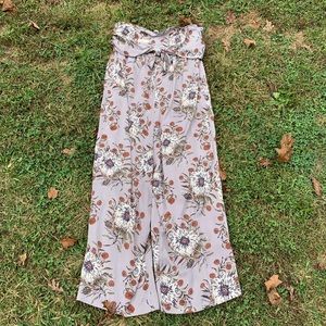 ❤️ Madewell Floral Purple Silk Jumpsuit Strapless